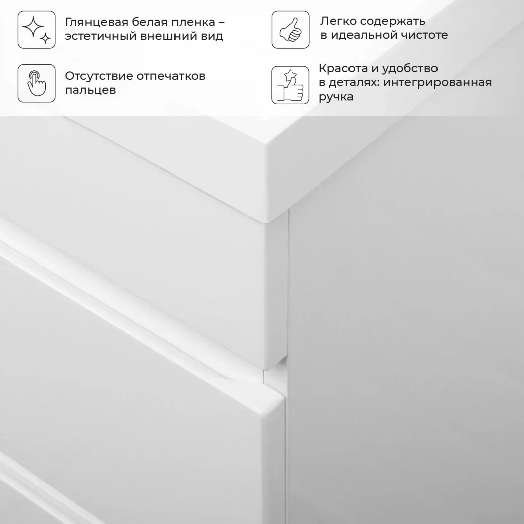 Тумба с раковиной подвесная Itana Alexa 80 с выдвижными ящиками Белый глянец (6)