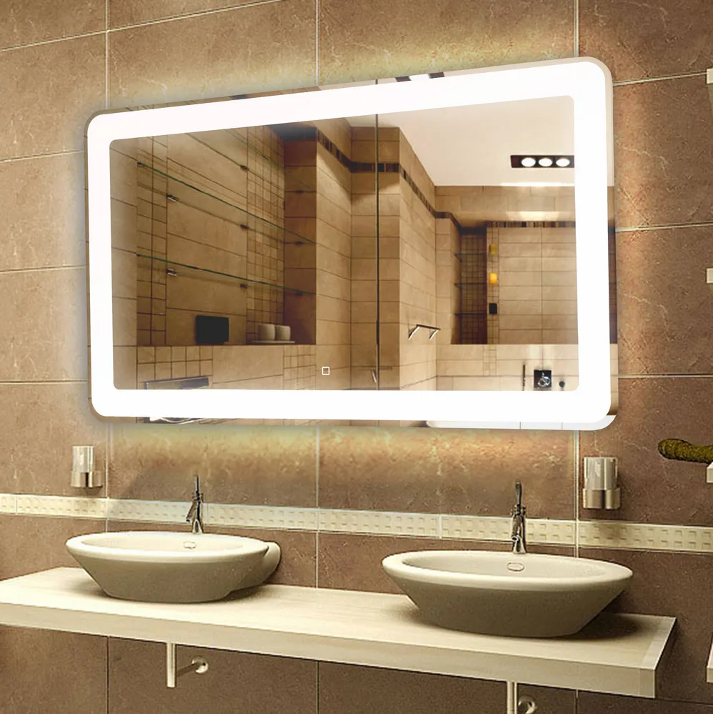 Зеркало с подсветкой Calypso Velvette Led 120x80 с часами [Прямоугольное, Сенсор, ЗЛП90]