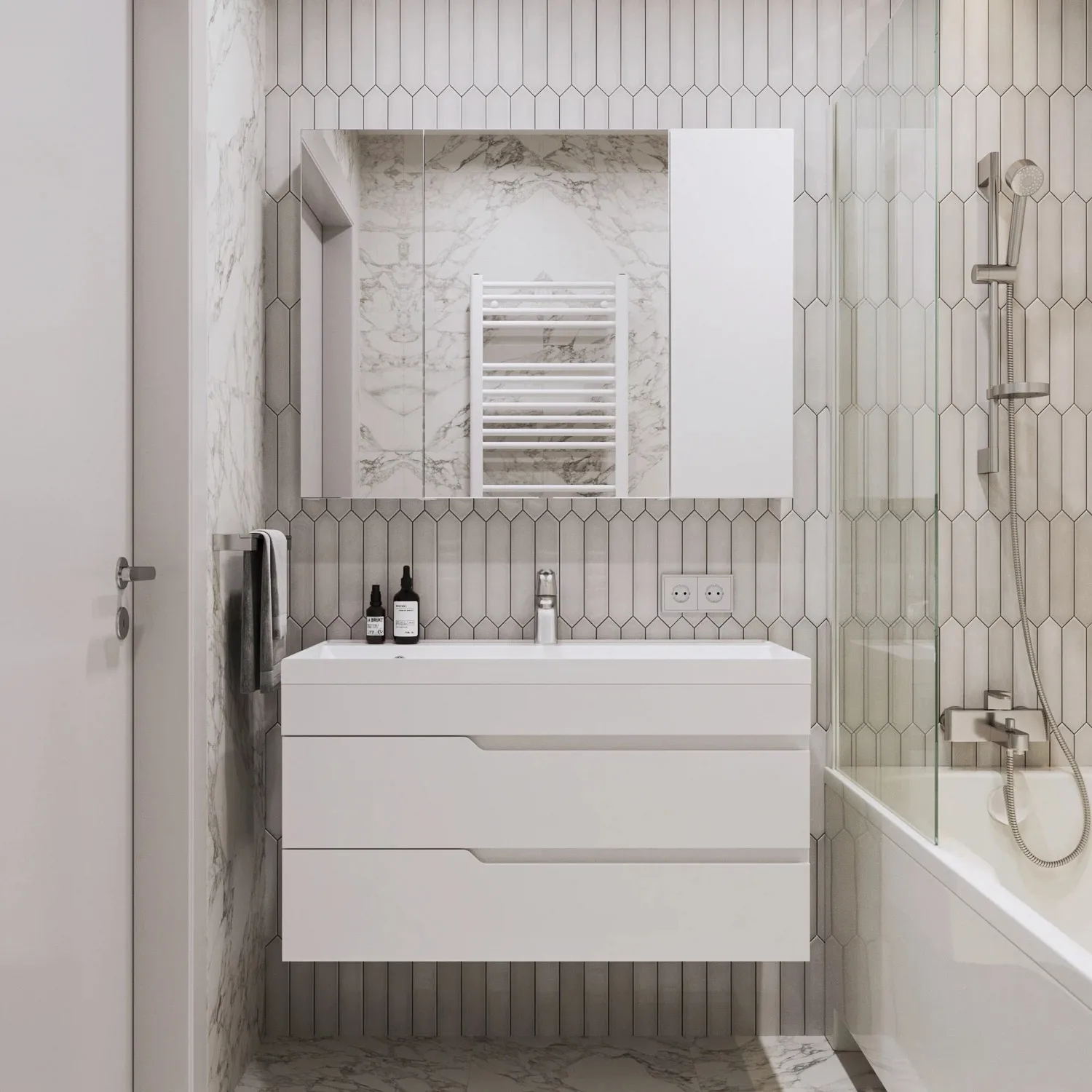 Тумба с раковиной подвесная Itana Alexa 100 (7)