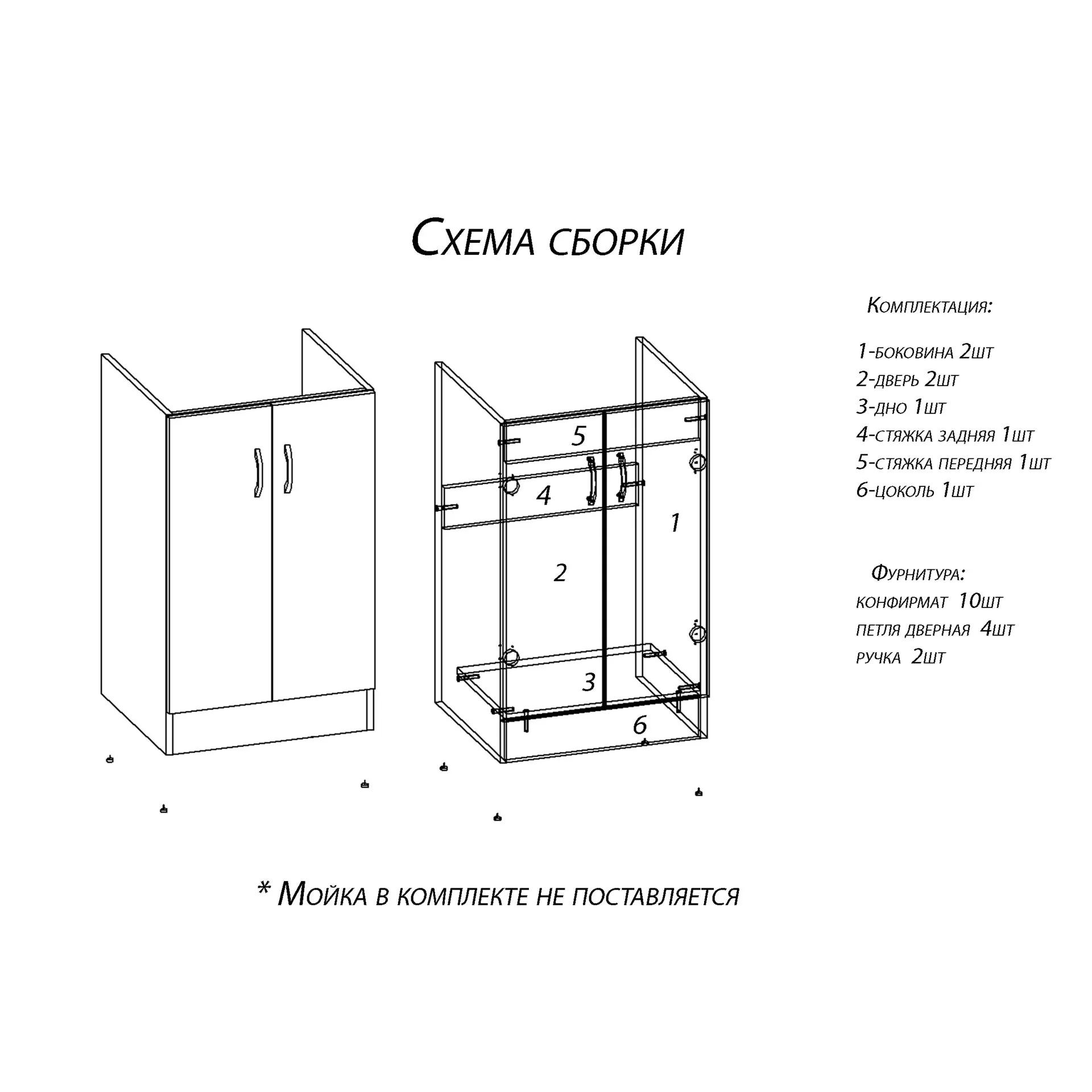 Тумба под мойку Домино-60х60 Дуб Сонома (4)