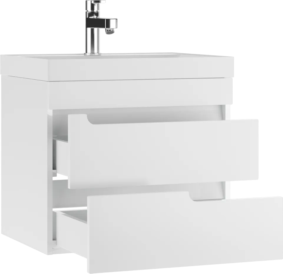 Тумба с раковиной Айсберг-Unit 60 Веста с двумя ящиками В2 подвесная (4)