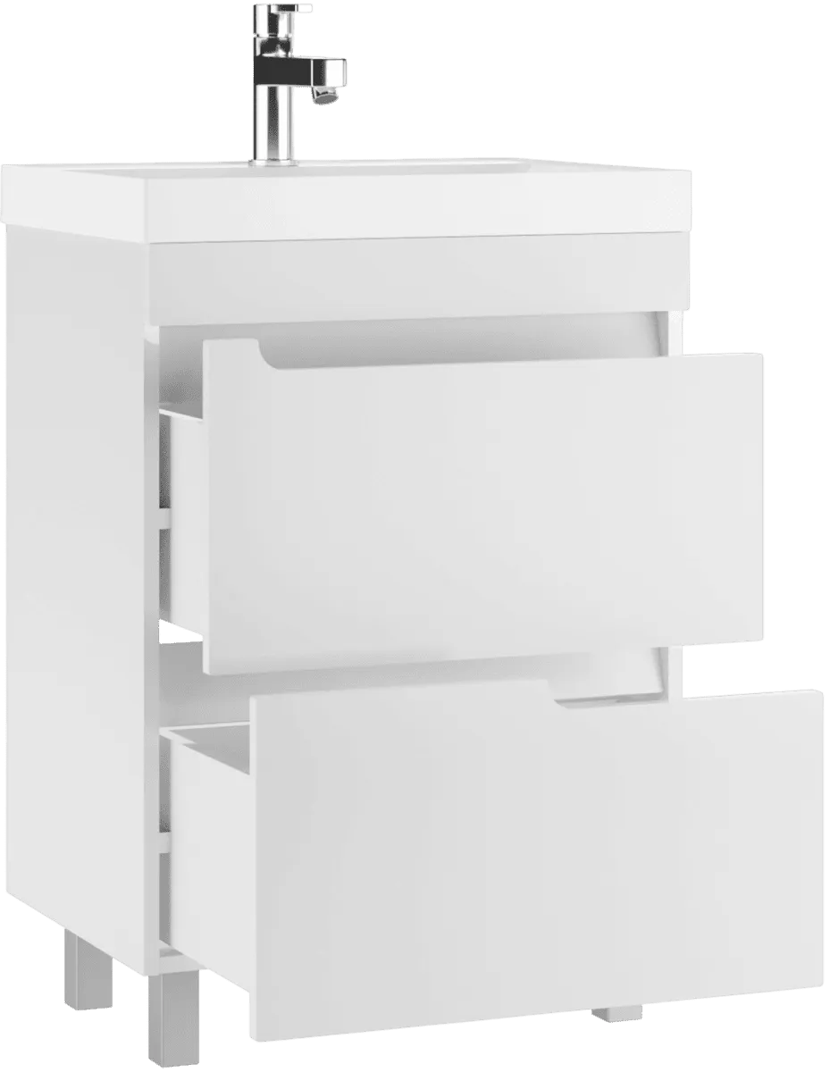 Тумба с раковиной Айсберг-Unit 60 Веста с двумя ящиками В2 (3)