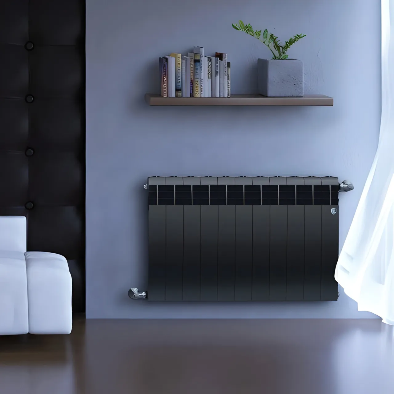 Радиатор секционный биметалл Royal Thermo BiLiner 500 Noir Sable - 10 секц. [10 секц., Боковое, НС-1