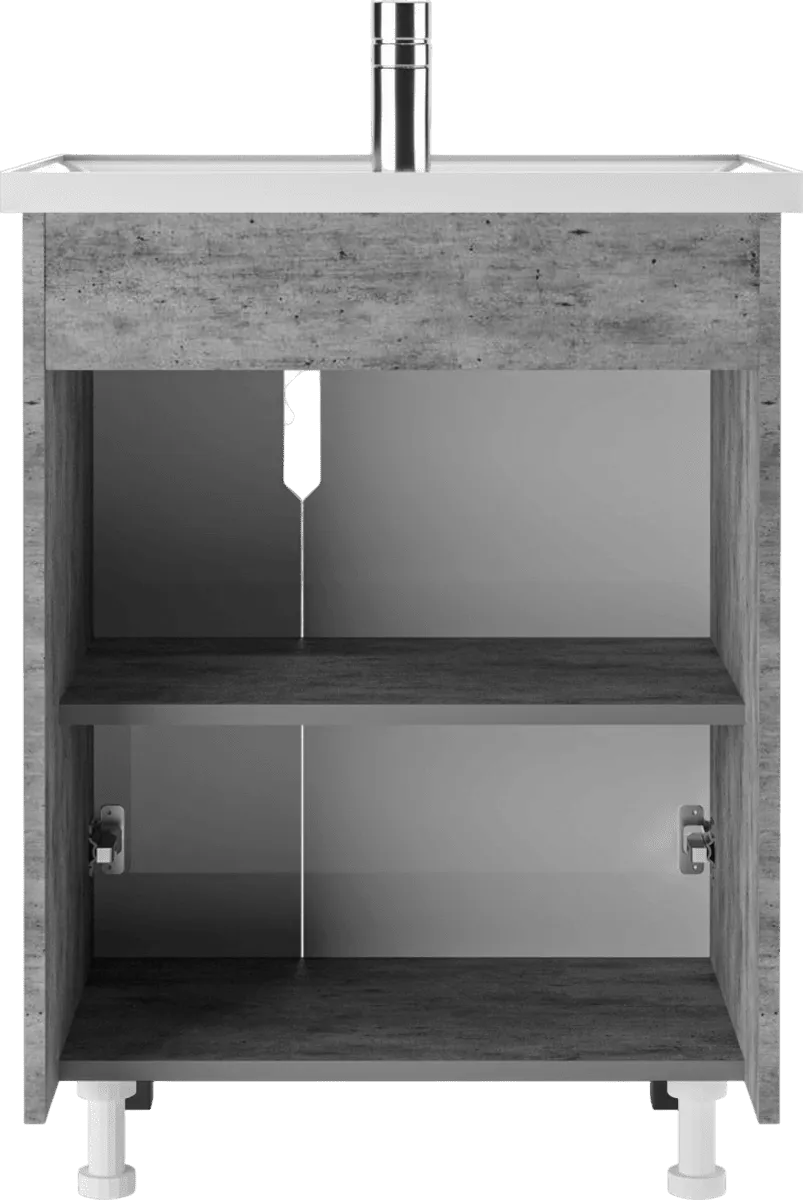 Тумба с раковиной АЙСБЕРГ НОВА 60 (Nova) Марта без ящика Бетон (4)