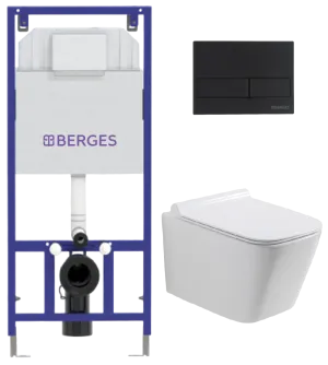 Set №24  - Инсталляция Breges NOVUM + унитаз GROME GR105TK + кнопка L5 черная