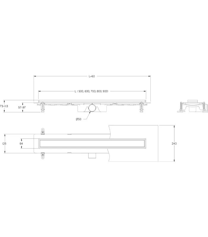 Душевой лоток DAVETI — BASIC ABS 50 (2)