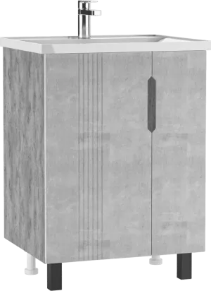 Тумба с раковиной АЙСБЕРГ НОВА 60 (Nova) Марта без ящика Бетон