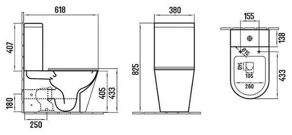 Унитаз-компакт PC-1940MDG (61,8 38 82,5) (3)