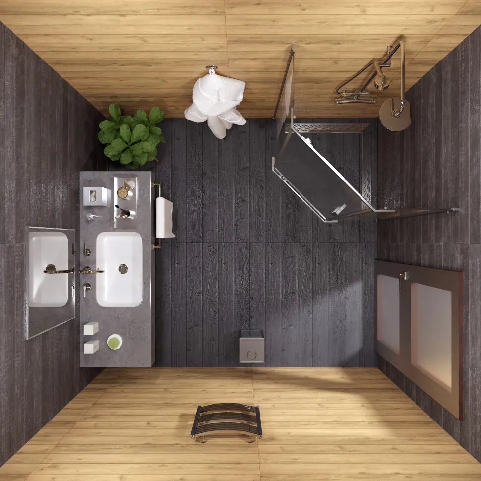 Душевая ширма Дека-Хром 100x100 (6)