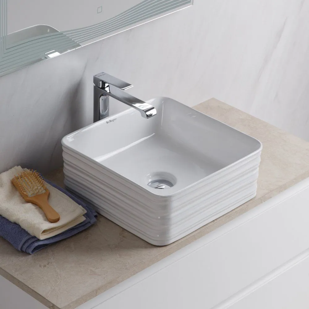 Раковина накладная (чаша) BelBagno [40, Белый, Глянец, BB1407]