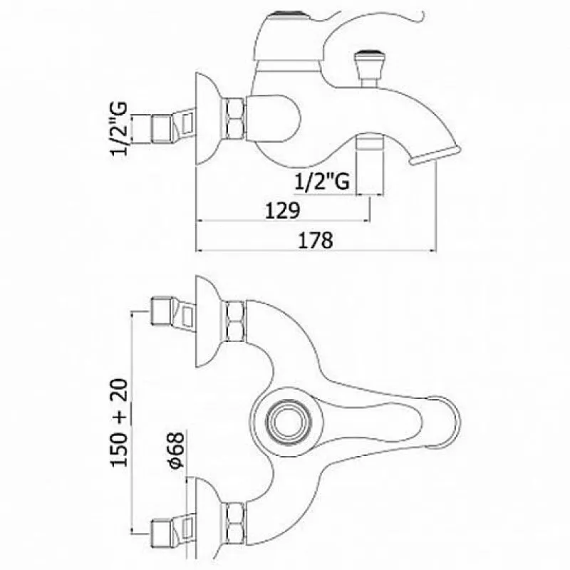 Смеситель для ванны Paffoni Flavia FA022CO (2)