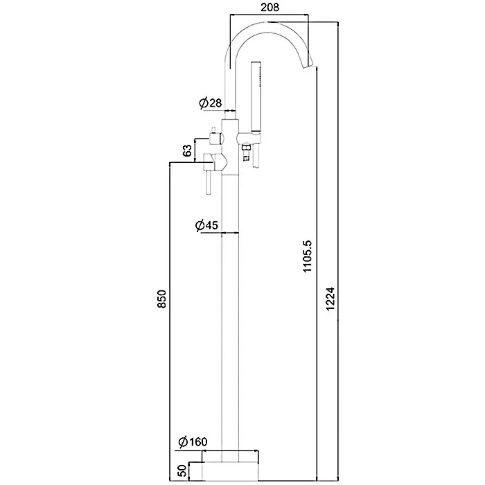 Напольный смеситель для ванны Gappo G3099 (2)