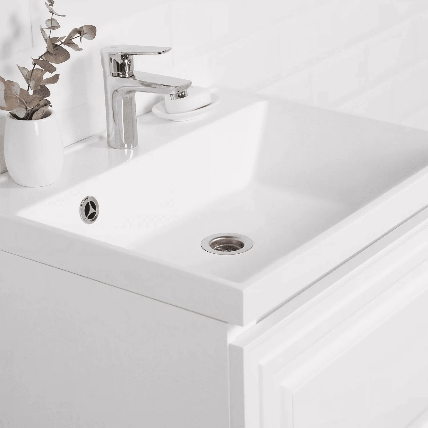 Тумба c раковиной подвесная Itana Verona 60 с выдвижным ящиком Белый (9)