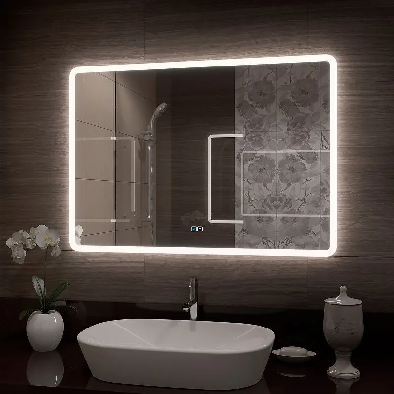 Зеркало Bliss Led-1000x700 часы и подогрев (4)