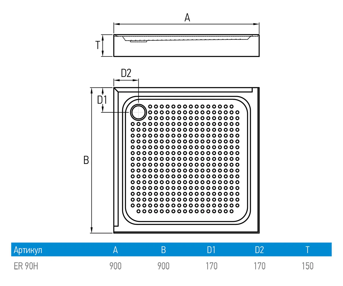 Душевой поддон-ERLIT  ER 90 H (8)
