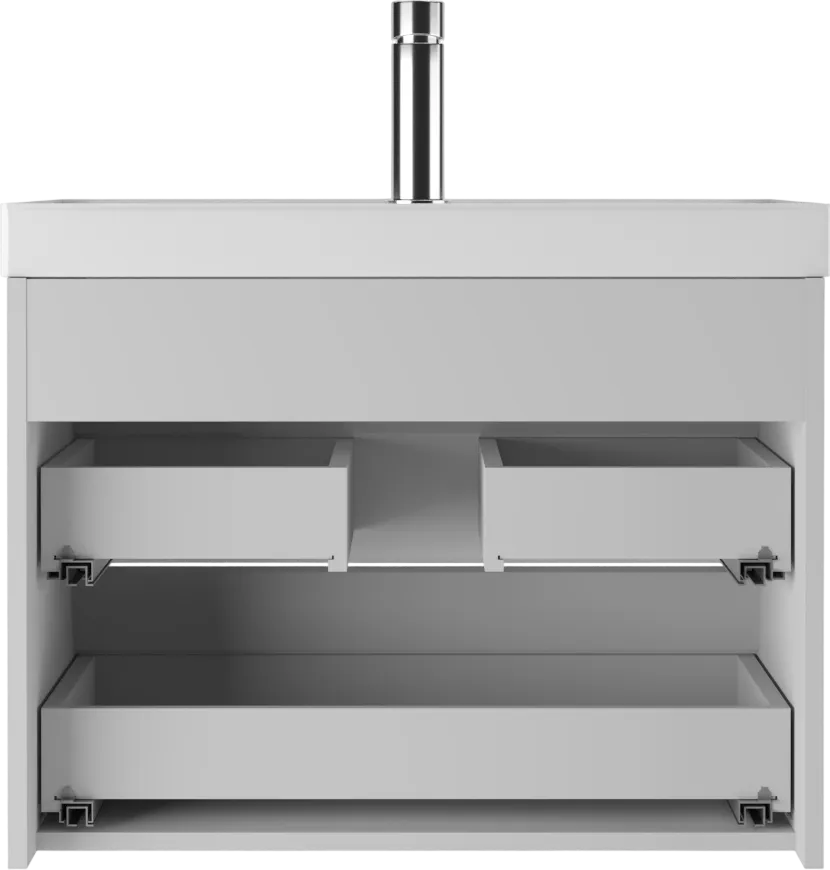 Тумба с раковиной подвесная Айсберг-Unit 70 Бриз с двумя ящиками В2 (4)