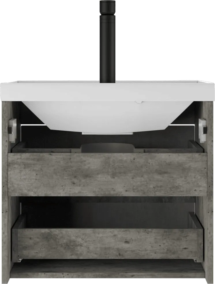 Тумба с раковиной Домино-Alba 60 Loft В2 Бетон-4