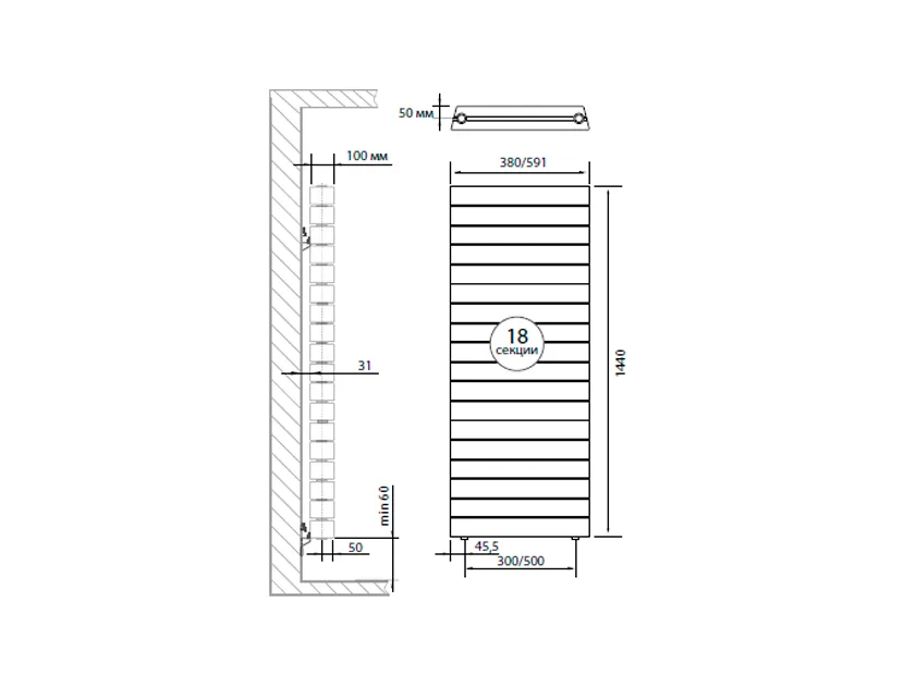 Радиатор Royal Thermo PianoForte Tower Noir Sable - 18 секц (3)