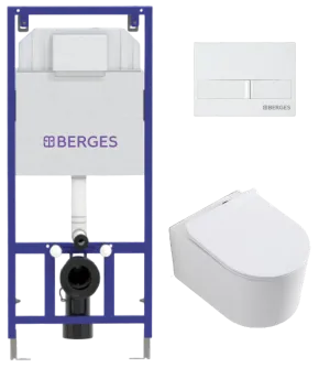 Set №17  - Инсталляция Breges NOVUM + унитаз GROME GR104TK + кнопка L1