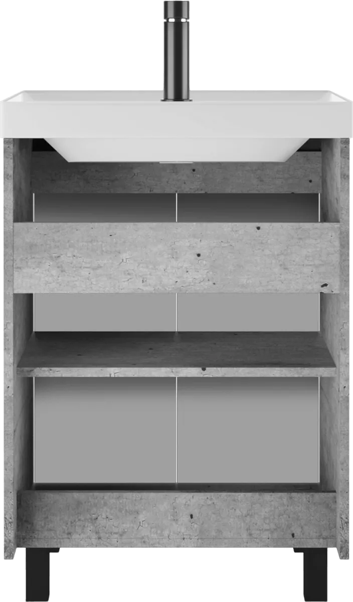 Тумба с раковиной Домино Unit 60 Лофт без ящика Бетон (3)