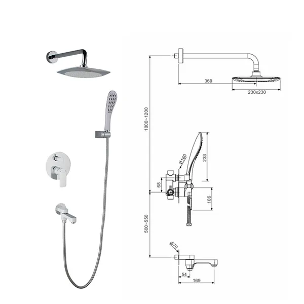 Душевая система Gappo G7148-8 (8)