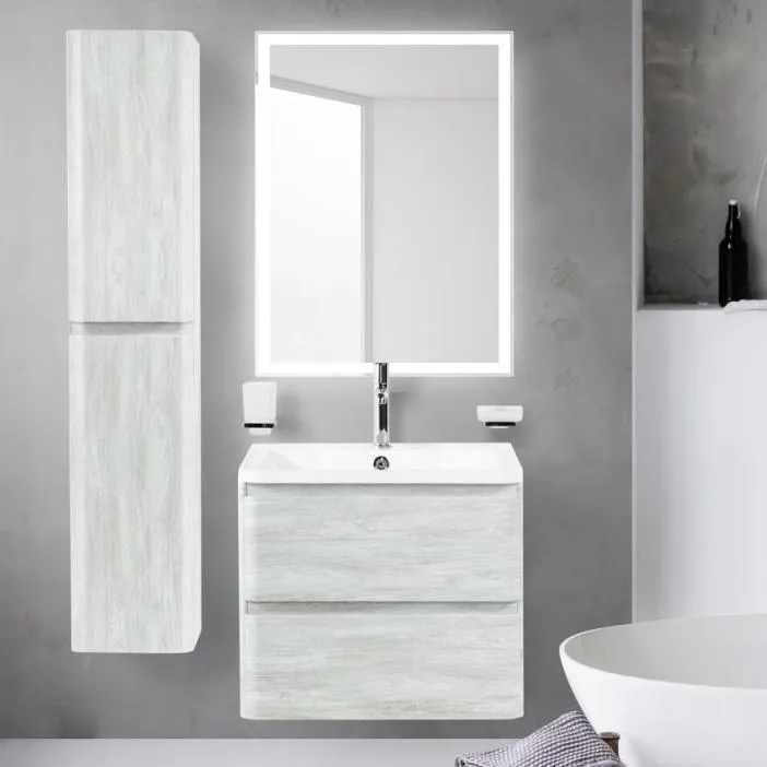 Тумба с раковиной подвесная BelBagno Albano 60 [Rovere Vintage Bianco, Матовая, Раковина BelBagno BB