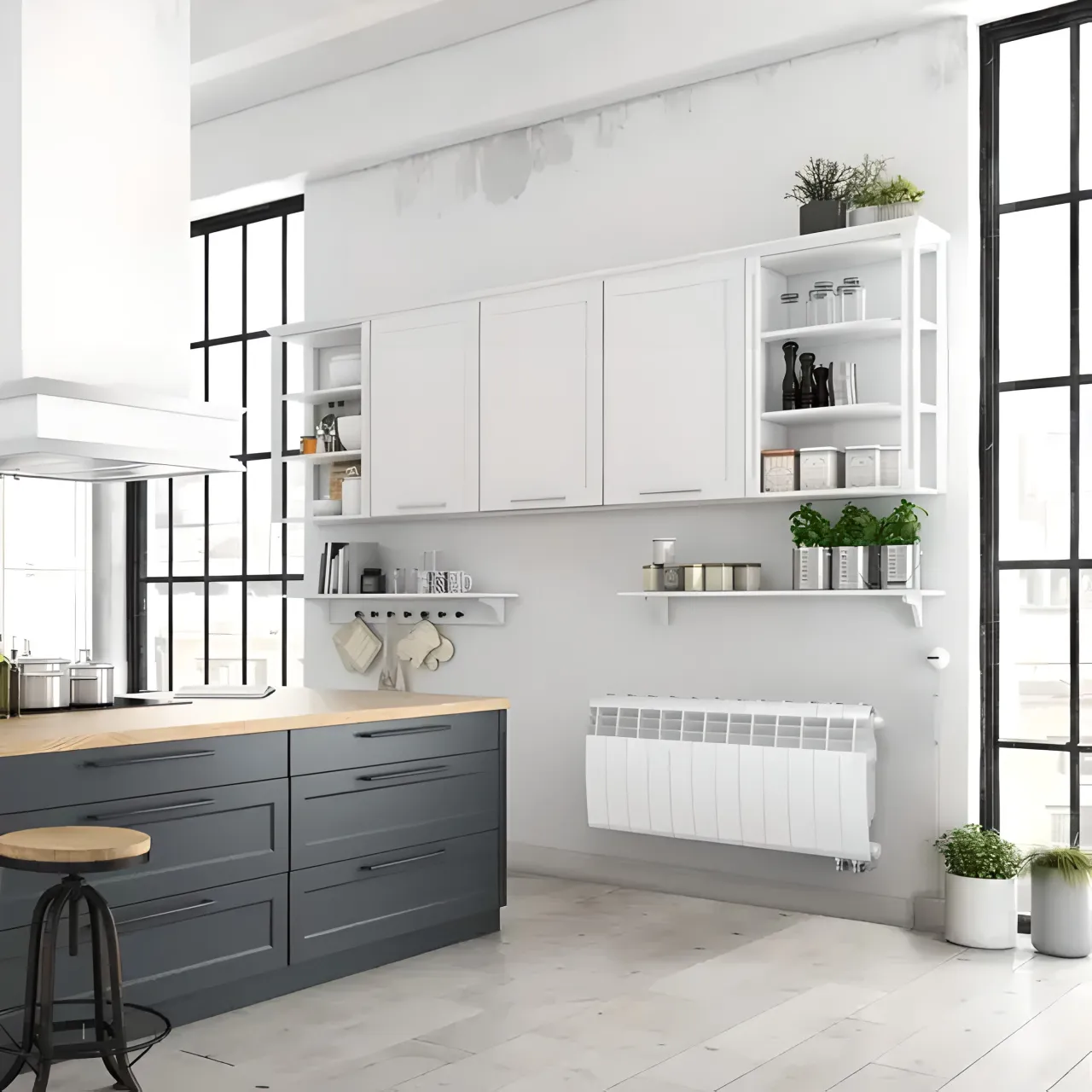 Радиатор секционный биметалл Royal Thermo BiLiner 350 /Bianco Traffico - 12 секц. [12 секц., Боковое