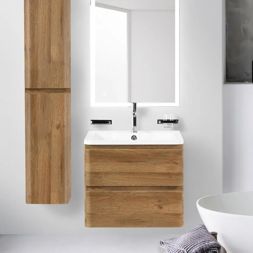 Тумба с раковиной подвесная BelBagno Albano 70 [Rovere Rustico, Матовая, Раковина BelBagno 70 BB700/