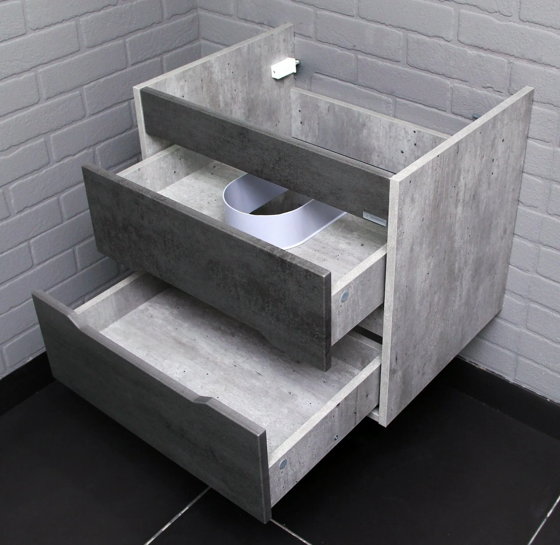 Тумба с раковиной Домино-Bazis 60 Loft В2 Бетон-8