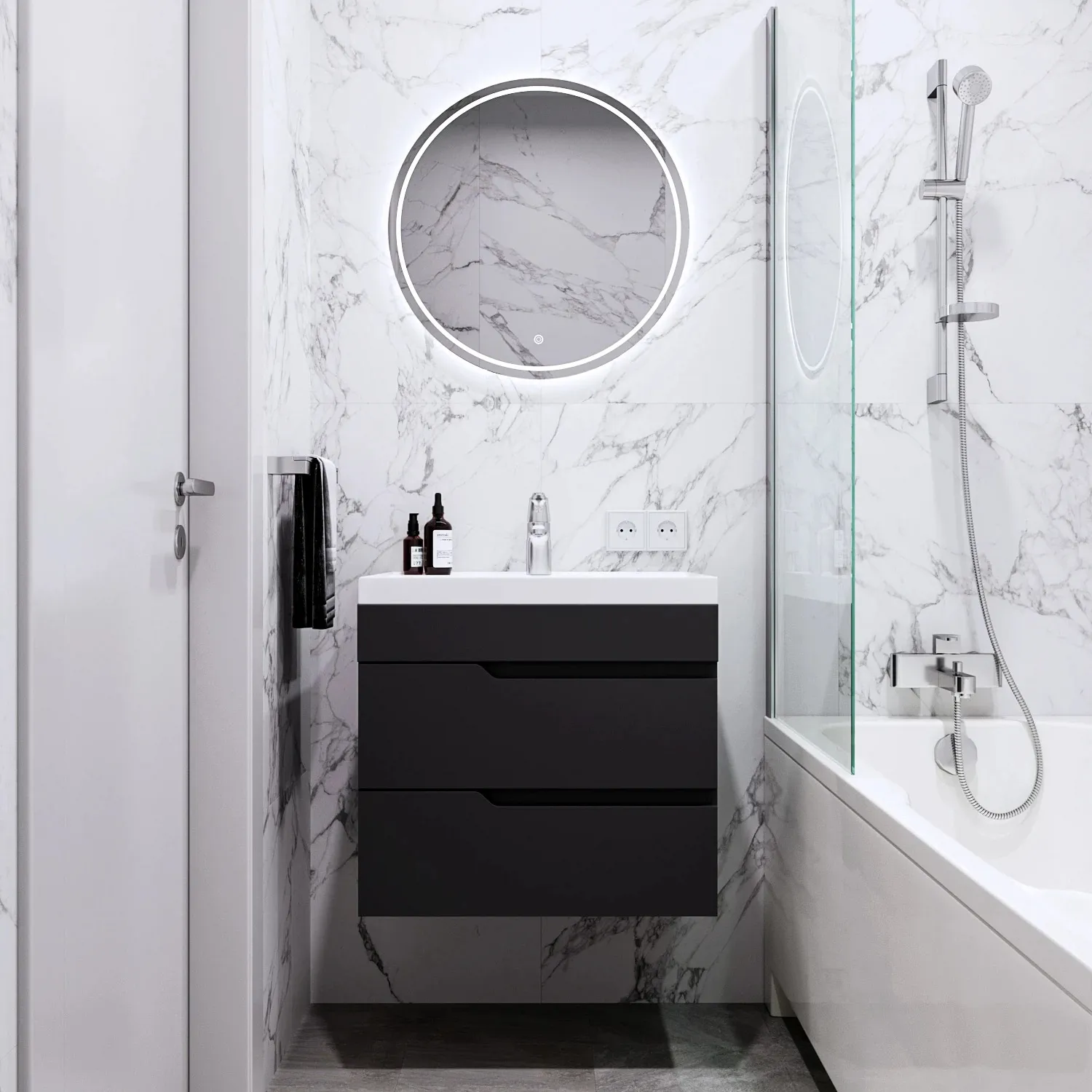 Тумба с раковиной подвесная Itana Alexa 60 (8)