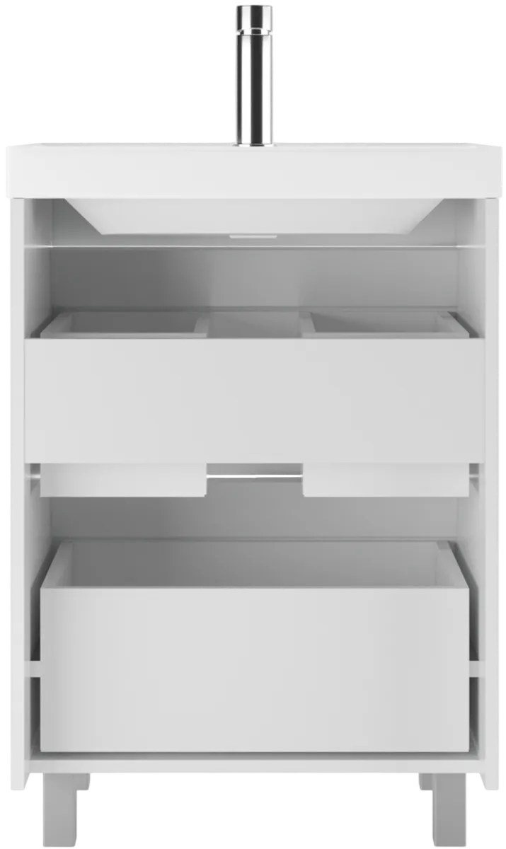 Тумба с раковиной Айсберг-Unit 60 Веста с двумя ящиками В2 (4)