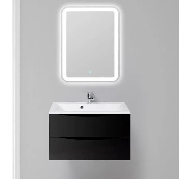 Тумба с раковиной подвесная BelBagno MARINO 80 [Чёрный, Глянец, Раковина BelBagno BB800/450-LV-MR-AS