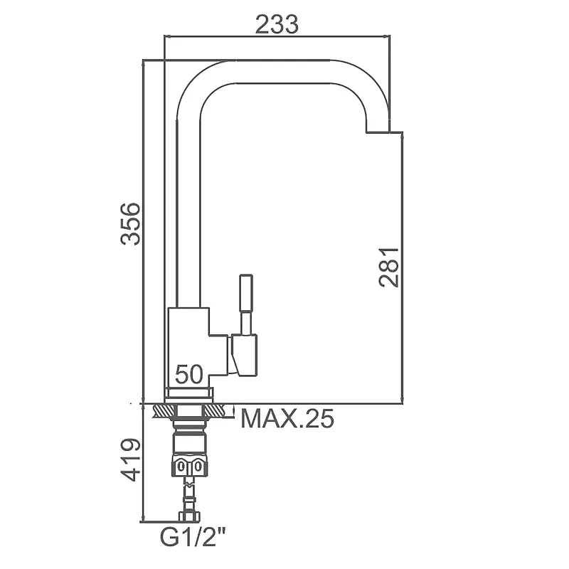 Смеситель для кухни Accoona SUS304 A4490 Сатин (6)