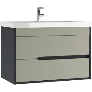 Тумба с раковиной Домино-Нова 80 Карат Серый тауп В2