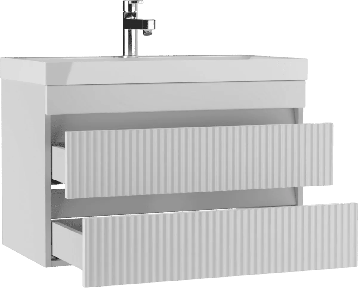 Тумба подвесная Айсберг-UNIT 80 Бриз с двумя ящиками В2 (3)