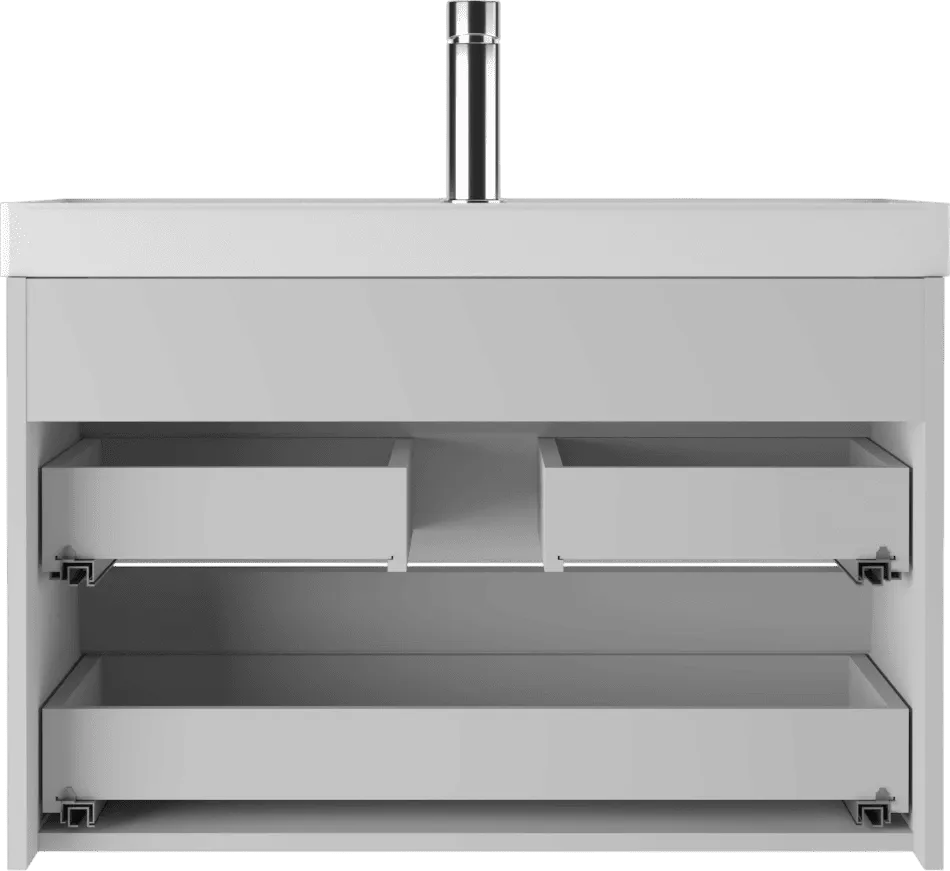 Тумба подвесная Айсберг-UNIT 80 Бриз с двумя ящиками В2 (4)