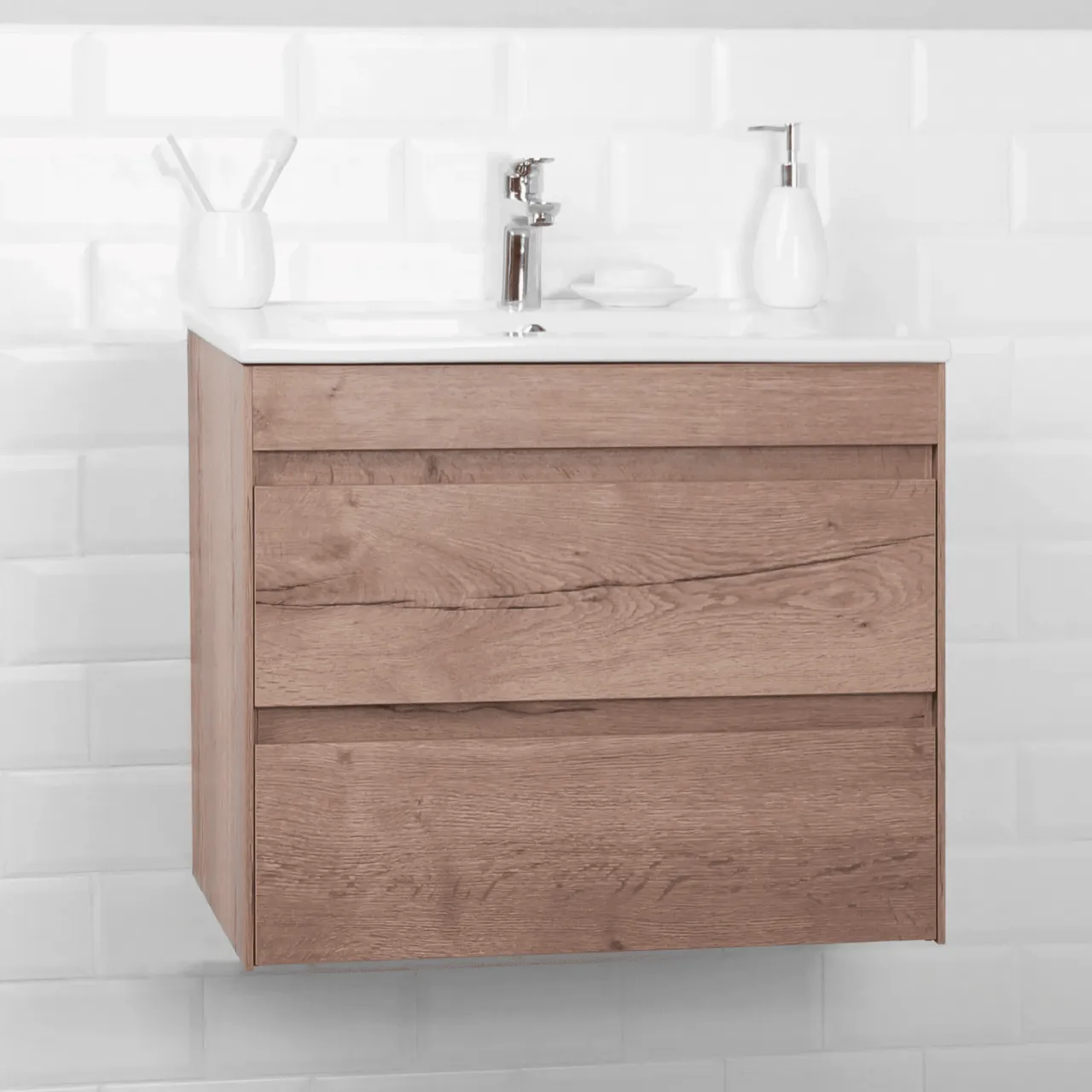 Тумба с раковиной подвесная Itana Taiga 60 [Коричневый, Матовая, Да, 4656755752396]
