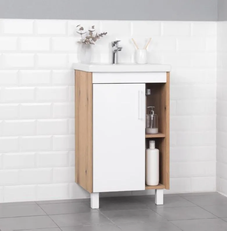 Тумба с раковиной IKA Lite 50 напольная Белый (1)