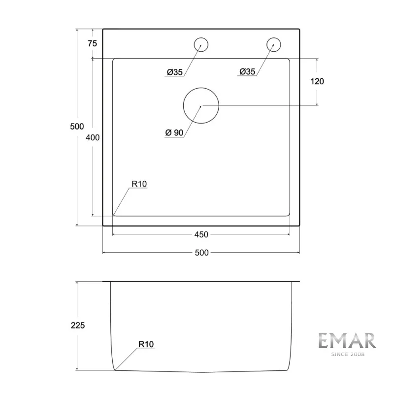 Мойка Emar EMB-117A PVD Nano Satine (2)