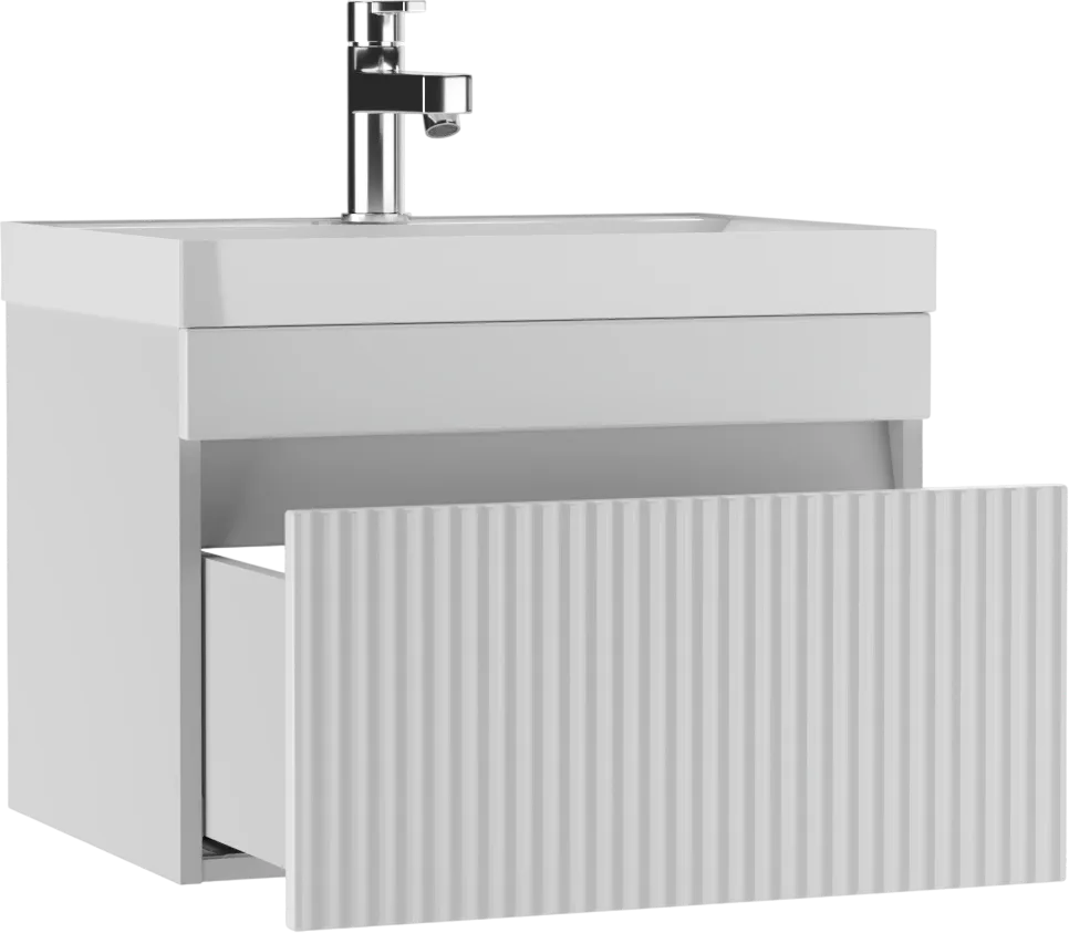 Тумба с раковиной Айсберг-Unit 60 Бриз с одним ящиком В1 (2)