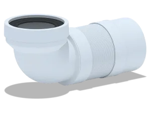 Удлинитель гибкий для унитаза АНИ Пласт K712R угол 90 градусов выпуск 110 мм 250-520 мм