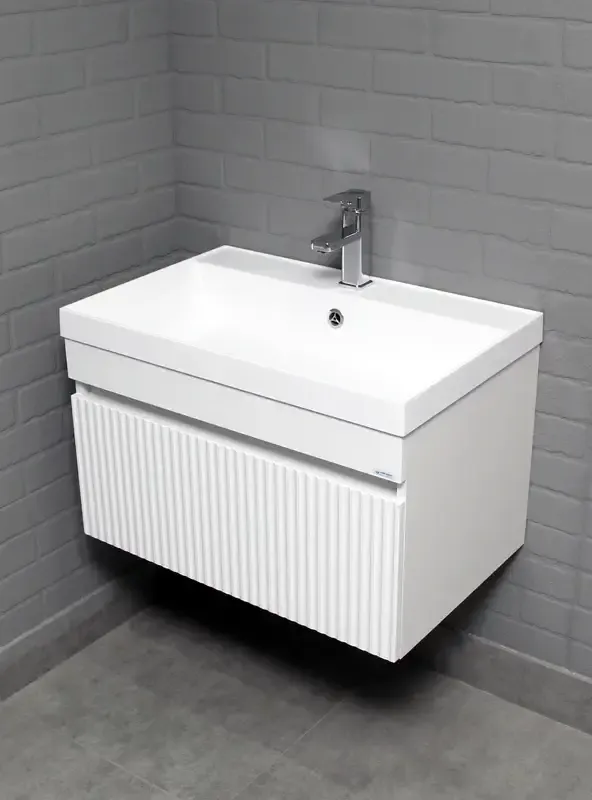 Тумба с раковиной Айсберг-UNIT 70 Бриз с одним ящиком В1 (2)