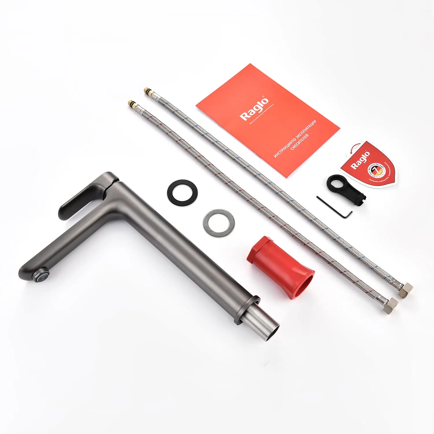 Смеситель для умывальника высокий RAGLO Графит R03.15.09 (5)