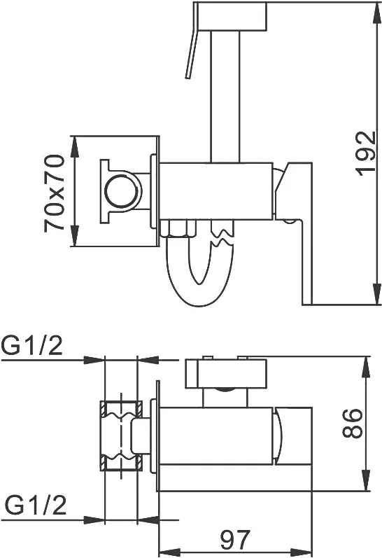 СМЕСИТЕЛЬ С ГИГИЕНИЧЕСКИМ ДУШЕМ FRAP F7506 - 8
