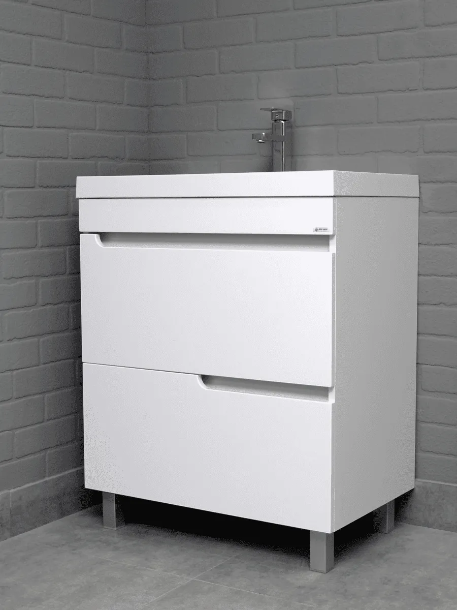 Тумба с раковиной Айсберг-Unit 70 Веста с двумя ящиками В2 (5)