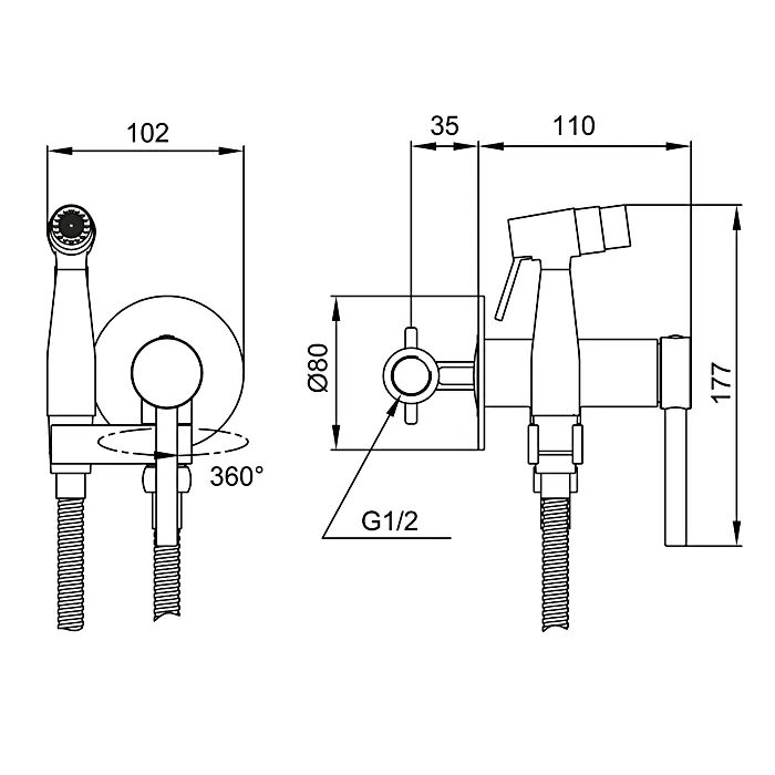 Смеситель с гигиеническим душем Gappo G06-9 G7206-9 (2)