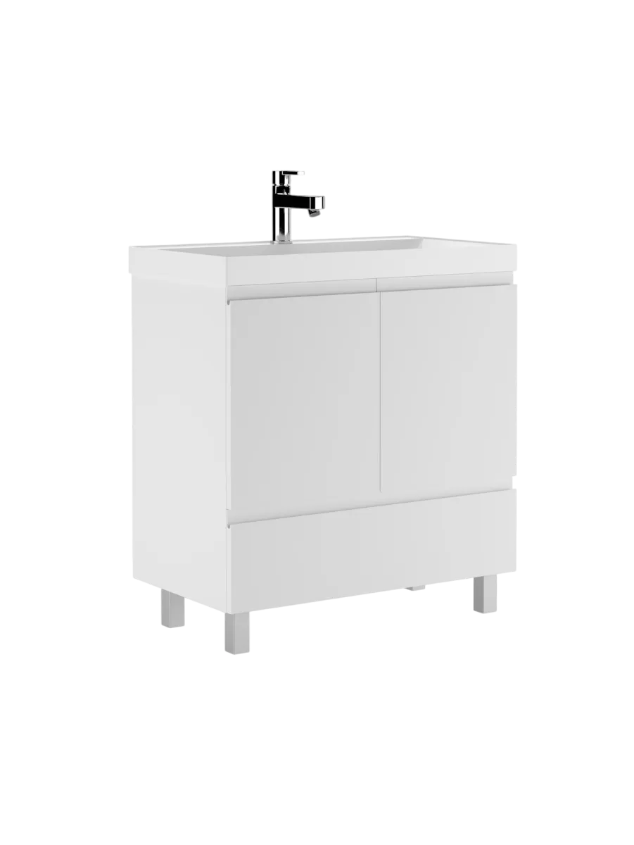 Тумба с раковиной Домино Bazis 80 Graffo белый глянец Н1