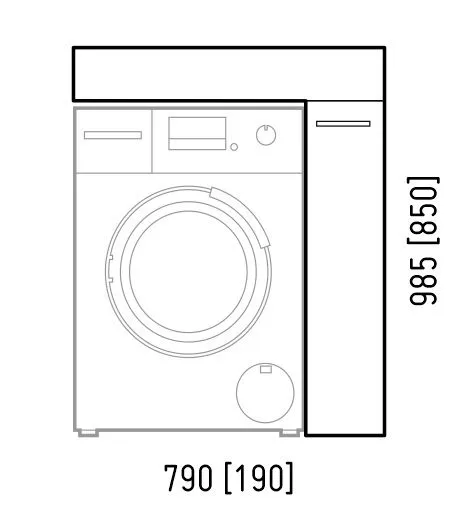 Комод под раковину для стиральной машины COROZO ЛЕО 20 см (4)