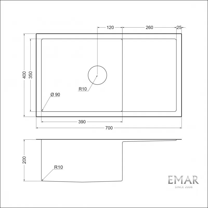 Мойка Emar EMB-124 PVD Nano Satine (3)