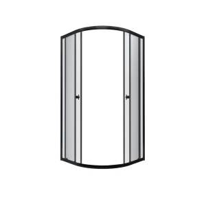 Душевое ограждение Triton Альфа-Блэк [100*100*185, 1/4 круга, Прозрачное, пр.Черный, пд.Белый, Щ0000